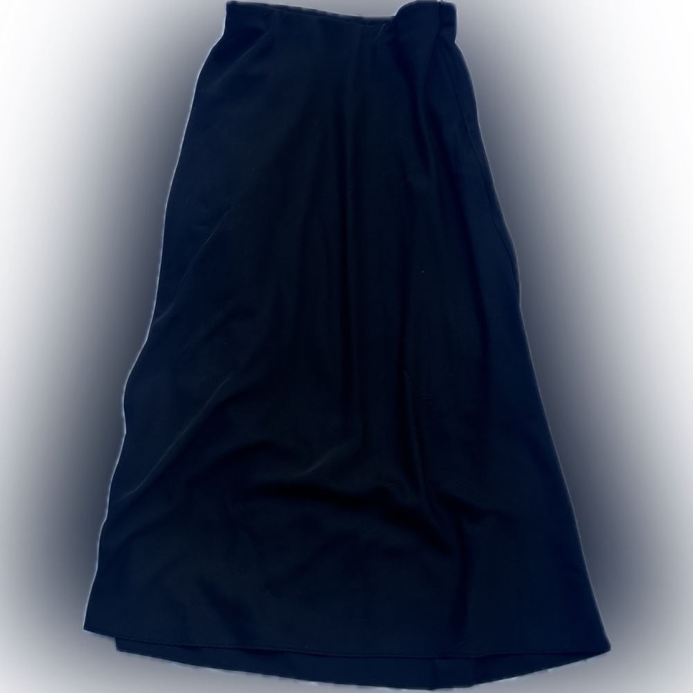 Black Satin Midi Skirt | Size S